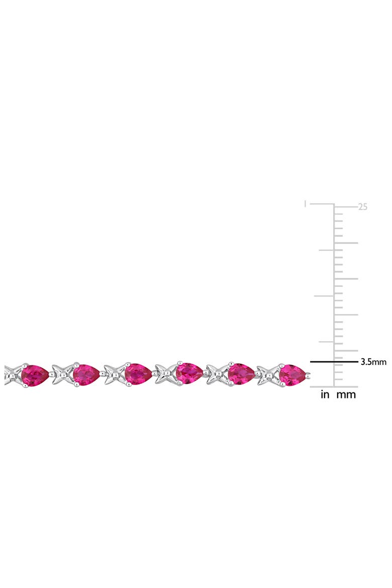 Sterling Silver Lab Created Ruby Tennis Bracelet, Alternate, color, RED