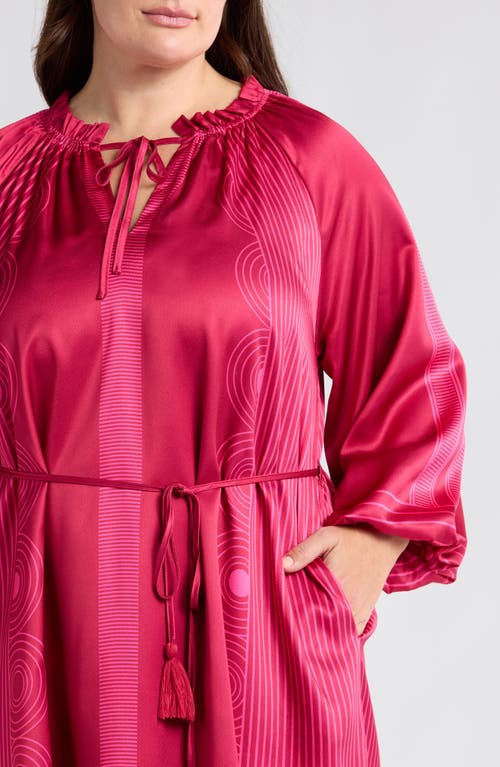 CIEBON CIEBON RITZ TIE WAIST LONG SLEEVE SATIN DRESS