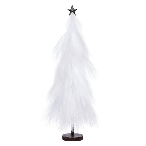 White Pampas Christmas Tree Figurine 27.56"