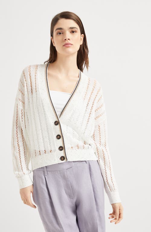 Brunello Cucinelli V-neck Long-sleeved Sweater In White