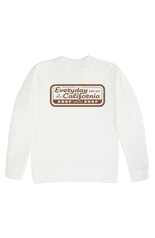 Everyday California Surf Shop Crewneck Sweater In White
