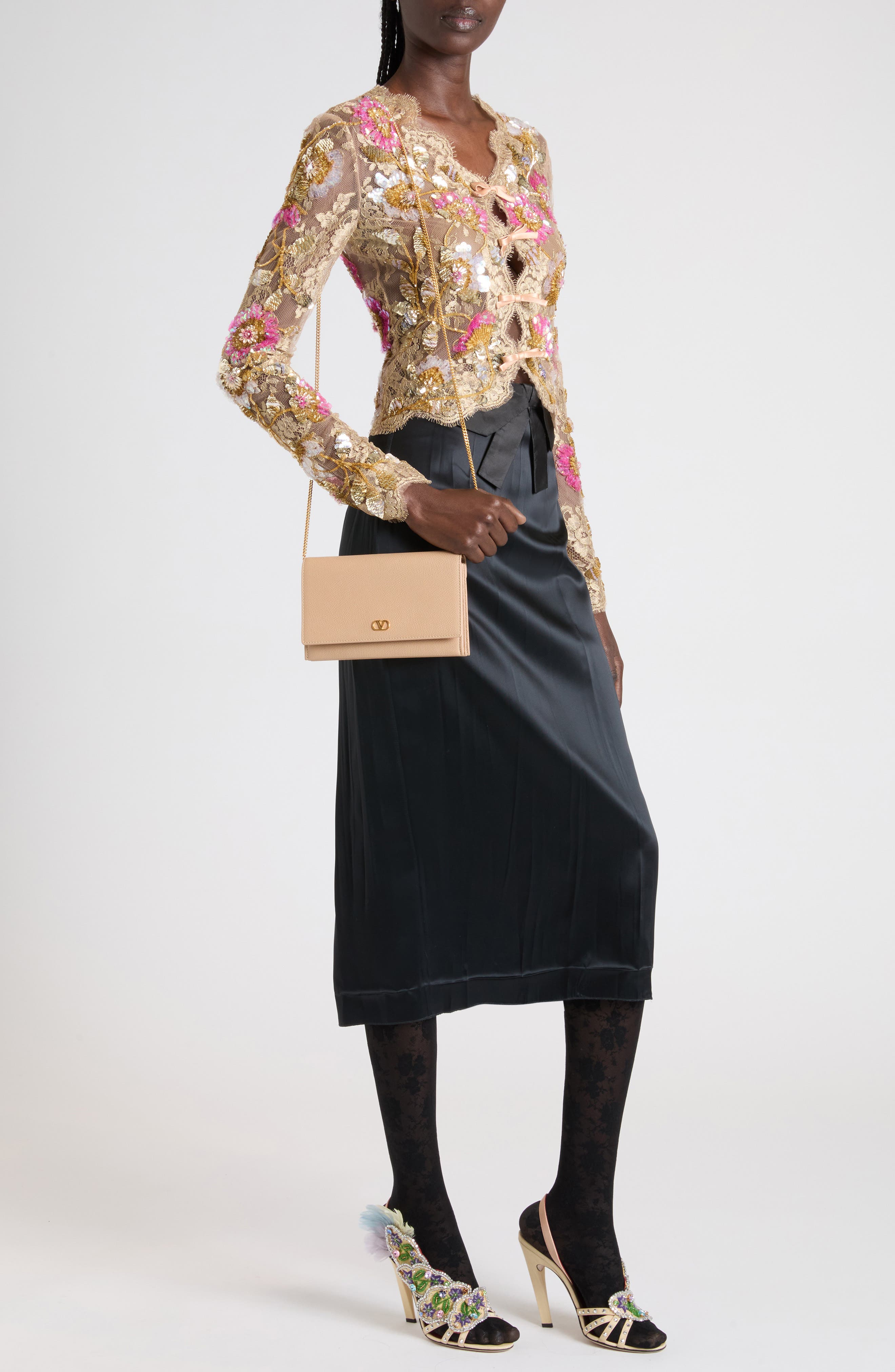 Embroidered Silk Lace Top - image 2