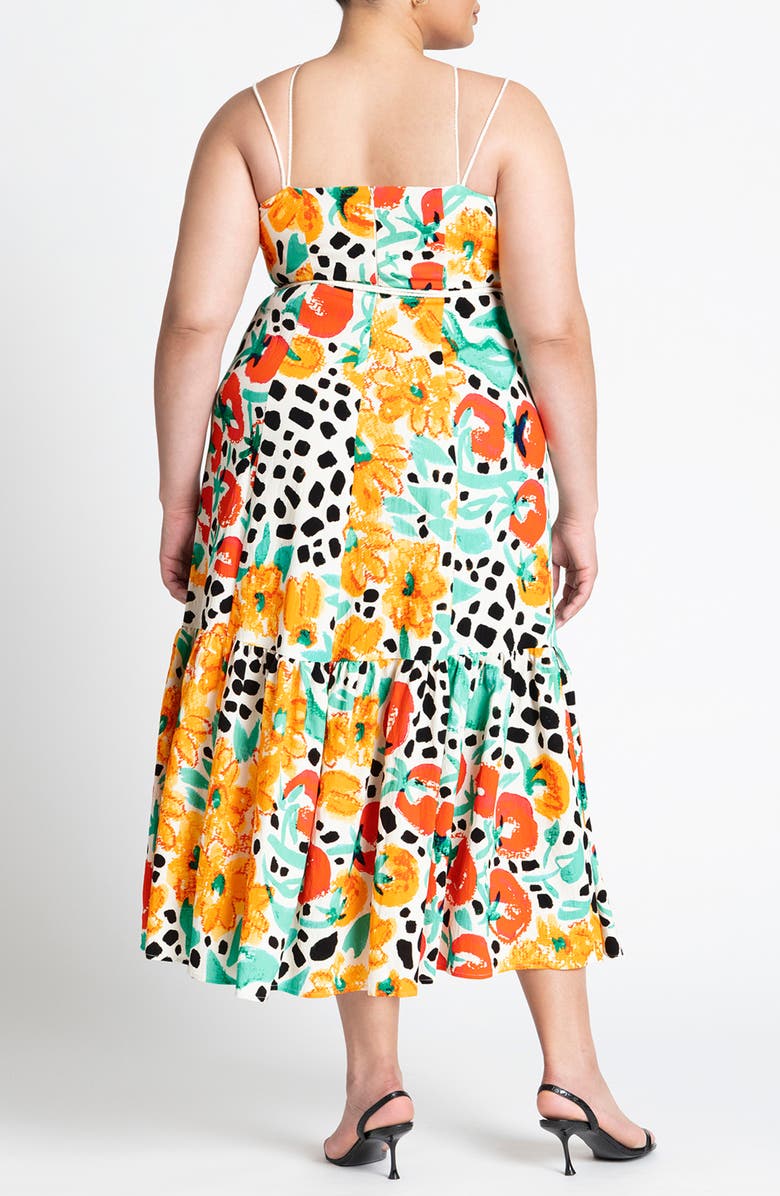 ELOQUII Strappy Tiered Maxi Dress, Alternate, color,