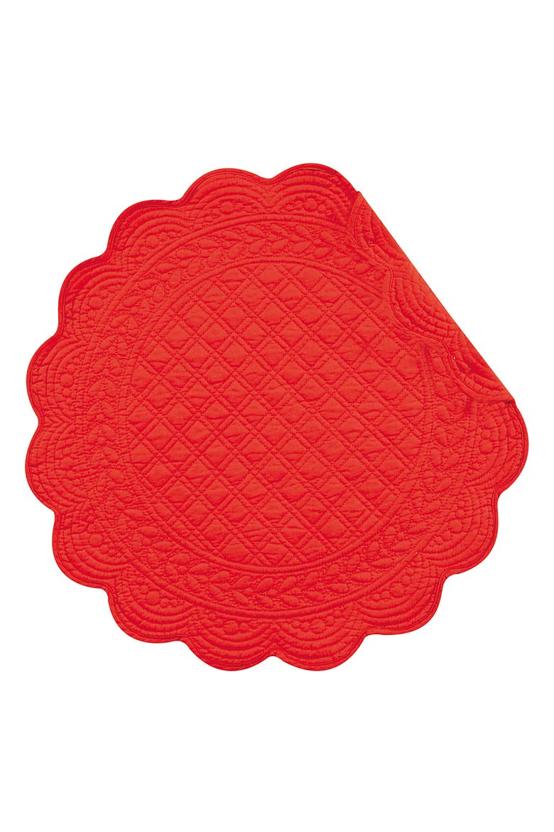 Red Round Patriotic U.S.A. 4th Of July Placemats Set of 4, 17", Main, color, Red