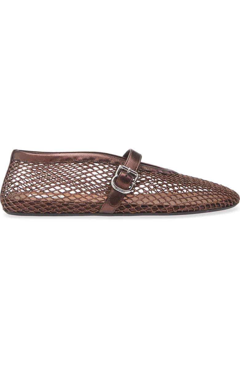 Alaïa Fishnet Ballerina Flat, Alternate, color, Bronze