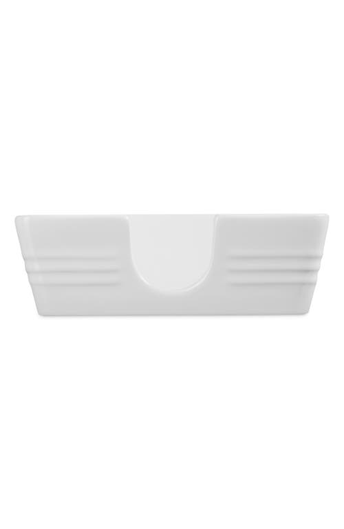 Le Creuset Stoneware Signature Cocktail Napkin Holder In White
