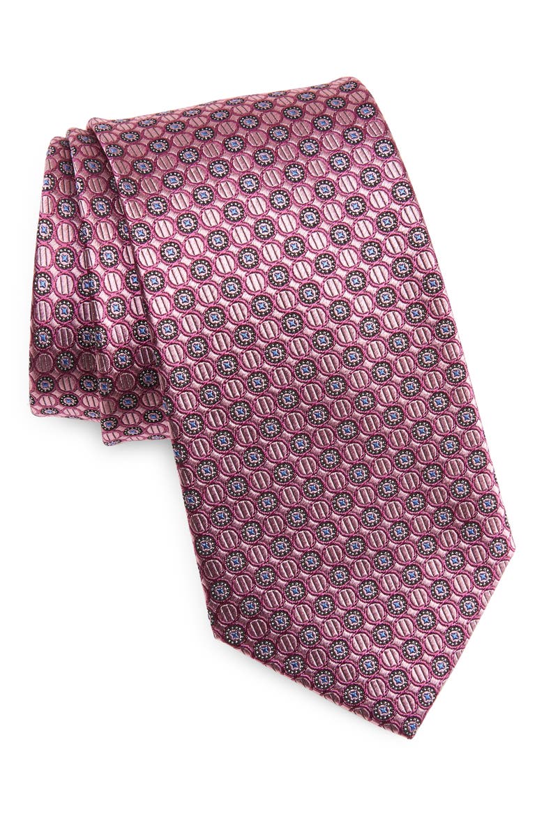 Neat Silk Tie, Main, color, PINK