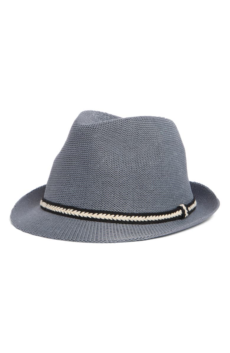 Nordstrom Straw Trilby Hat, Main, color, Grey Castlerock