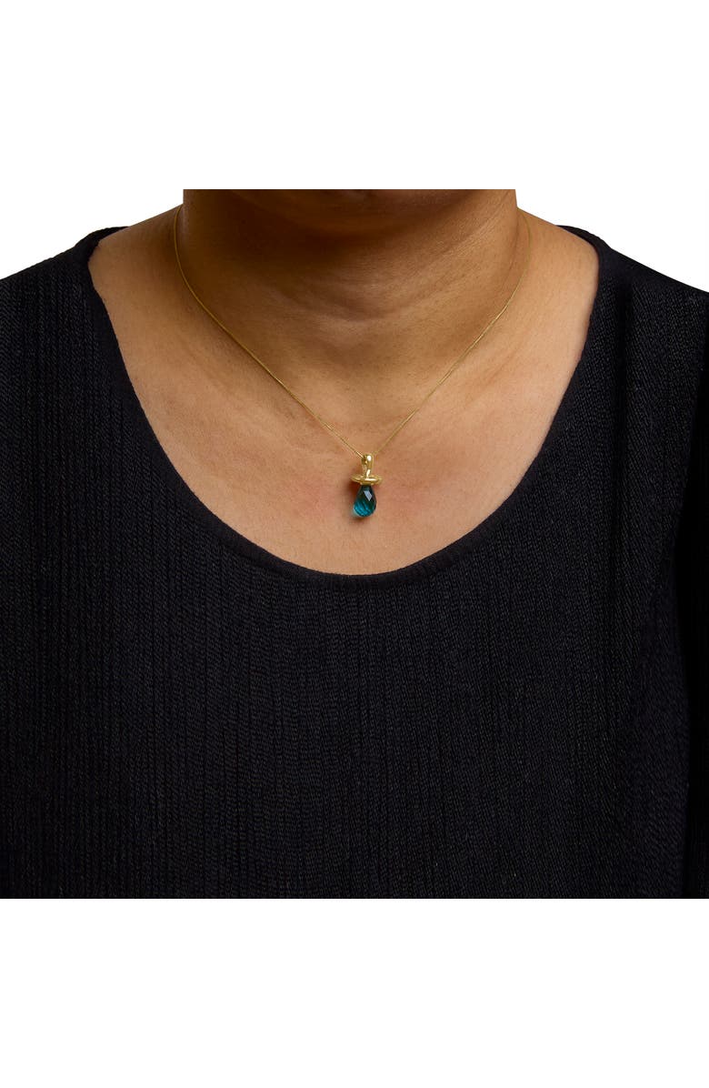 Haus of Brilliance 14K Yellow Gold and Blue Quartz Pacifier Pendant Necklace, Alternate, color, Yellow