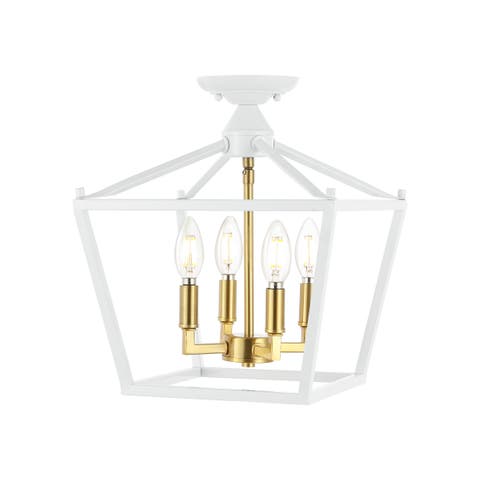 Plains 4-Light Iron Modern Farmhouse LED Flush Mount