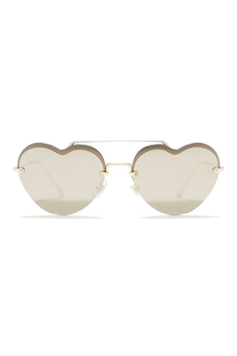 58mm Irregular Heart Sunglasses, Main, color, PALE GOLD