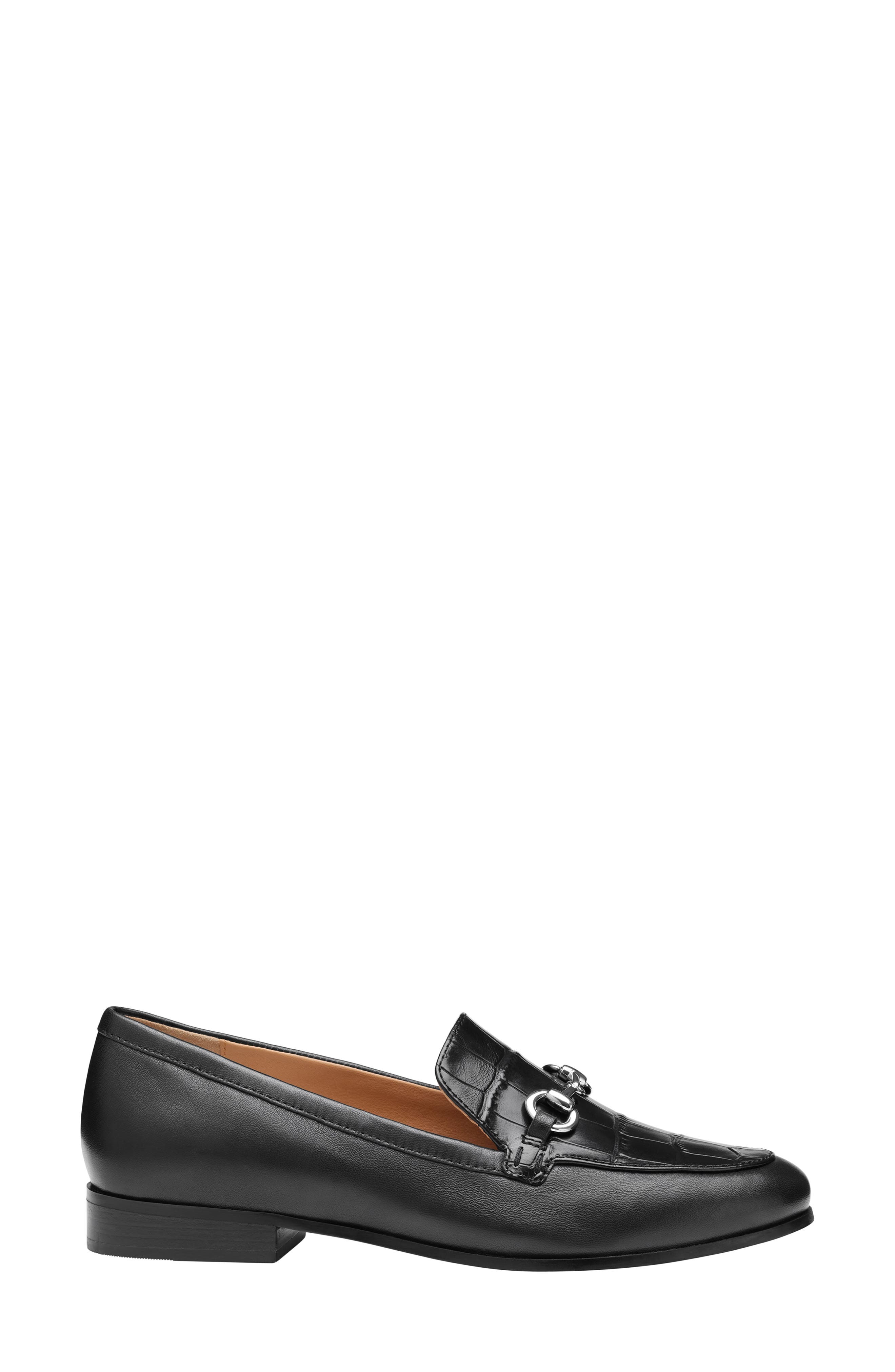 Ali Genuine Calf Hair Bit Loafer, Alternate, color, BLACK CROC