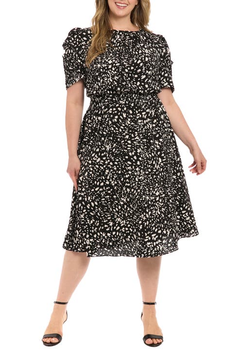 Elbow Length Sleeve Midi Dress