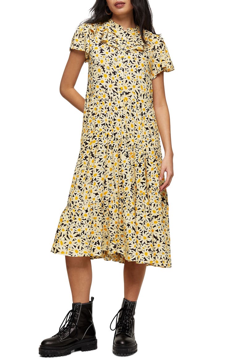 Daisy Frandad Shirtdress, Main, color, YELLOW MULTI