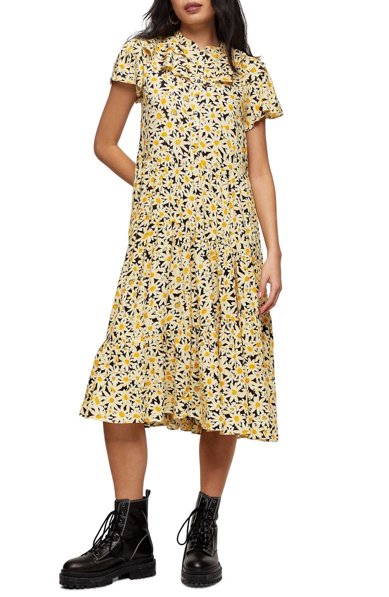 Topshop Daisy Frandad Shirtdress, Main, color, 