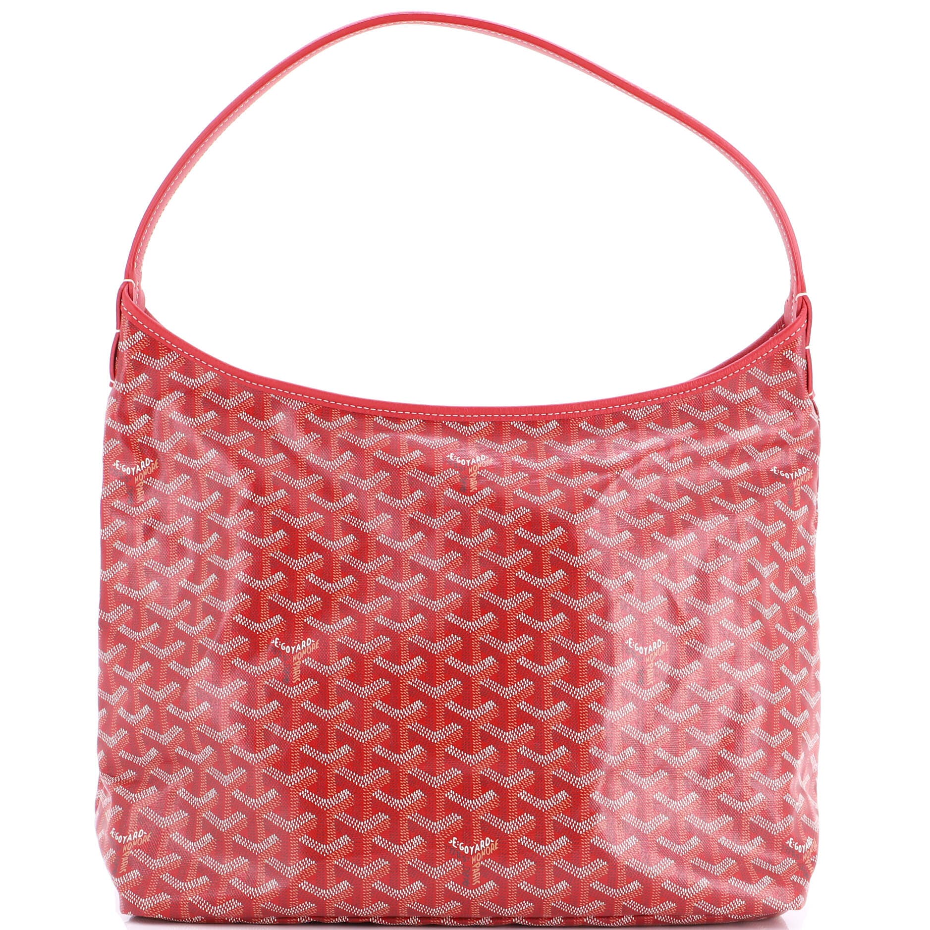 Pre-Owned Goyard Boheme Hobo Coated Canvas, Main, color, Red