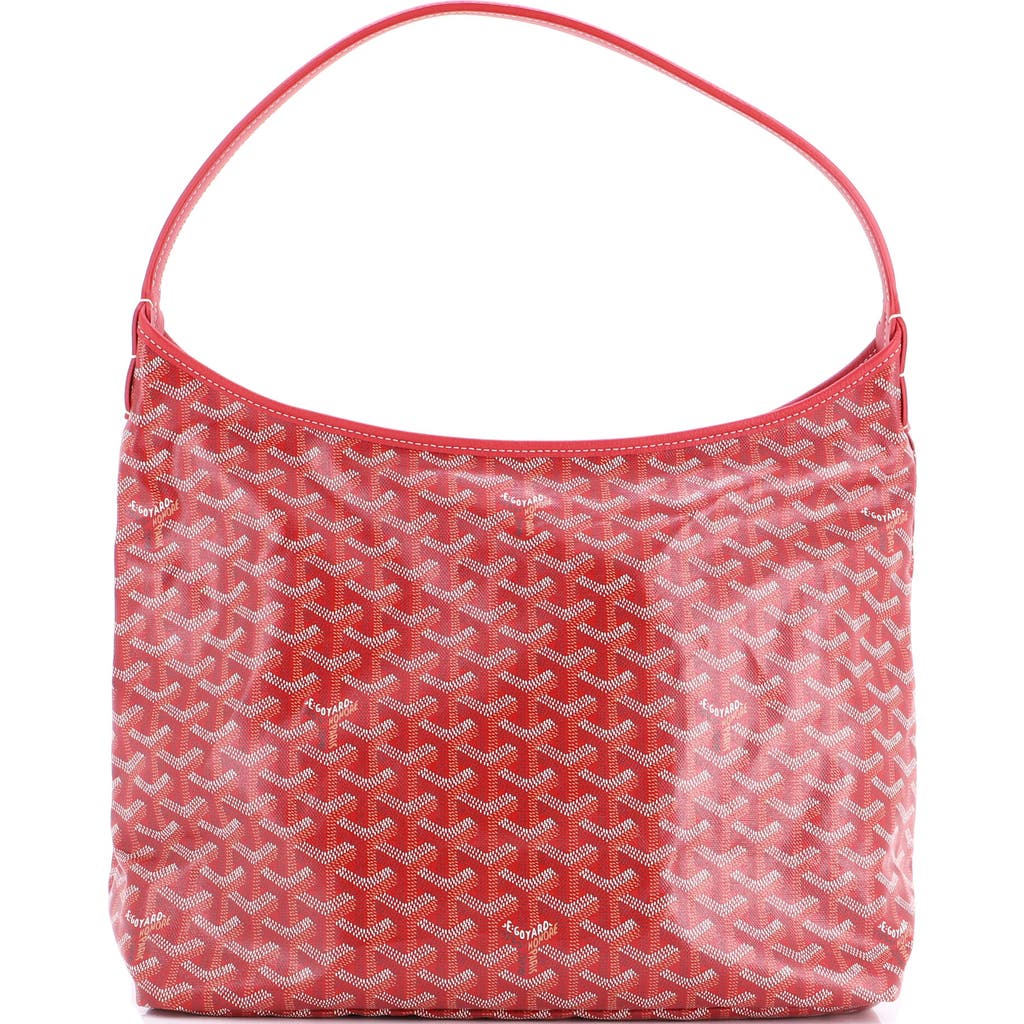 Pre-owned Goyard Goyard Boheme Hobo Coated Canvas In Red