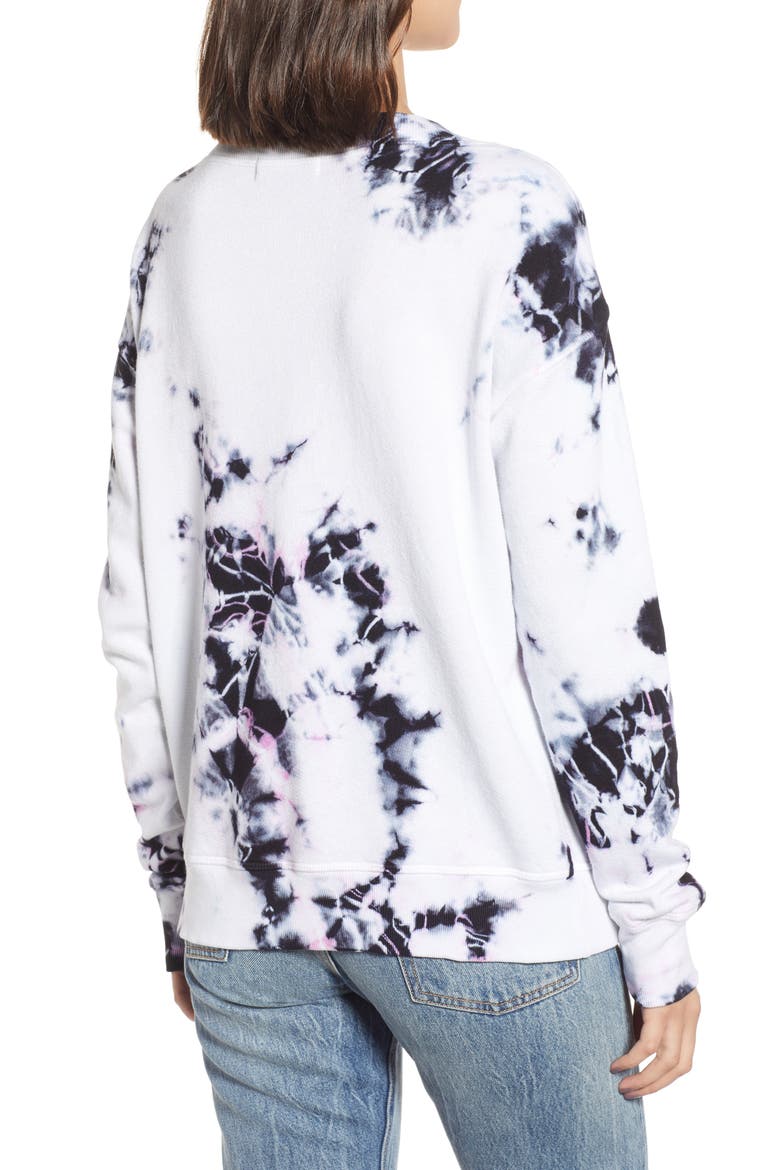 Sterling Tie Dye V-Neck Sweatshirt, Alternate, color, MOONLIGHT MULTI