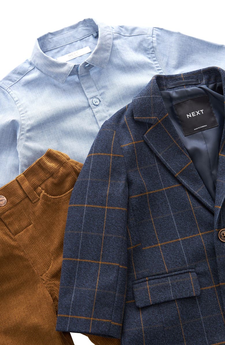 NEXT Kids' Check Blazer, Woven Shirt, Bow Tie & Pants Set, Alternate, color,
