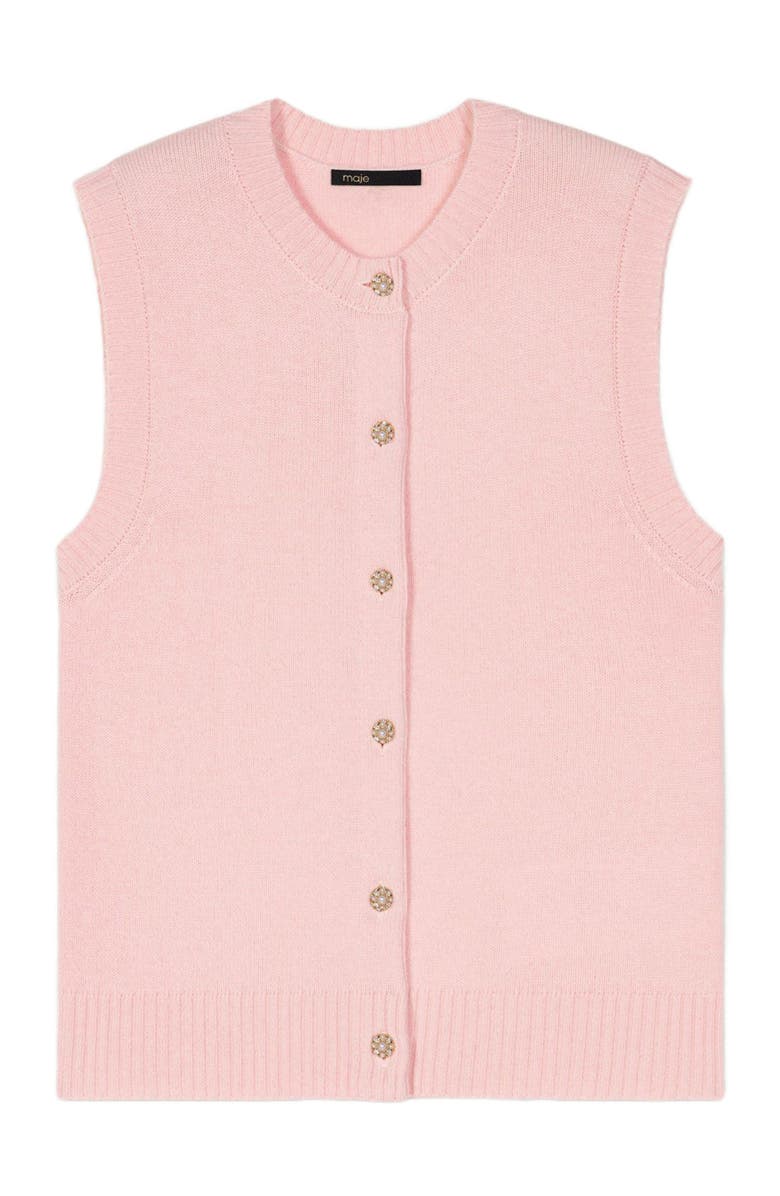 maje Sleeveless wool cardigan, Alternate, color,