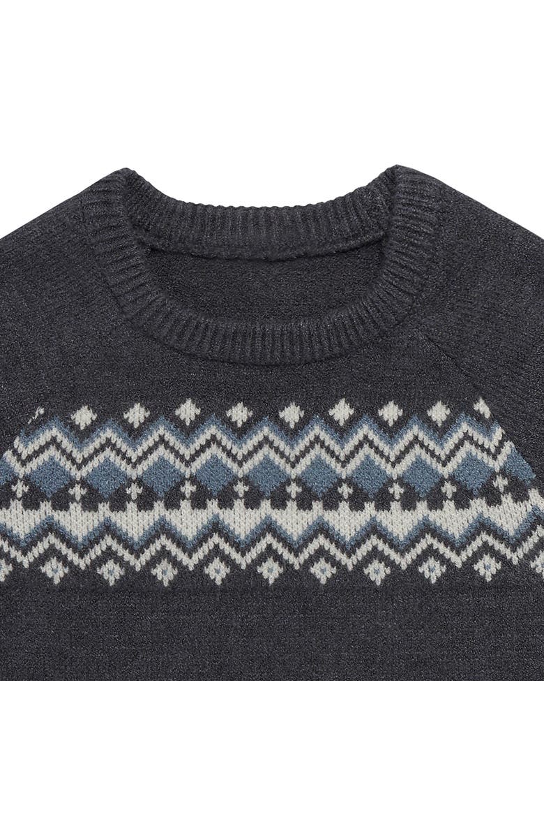 Dark Grey Heather Fair Isle Dress, Alternate, color, Dark Grey Fair Isle