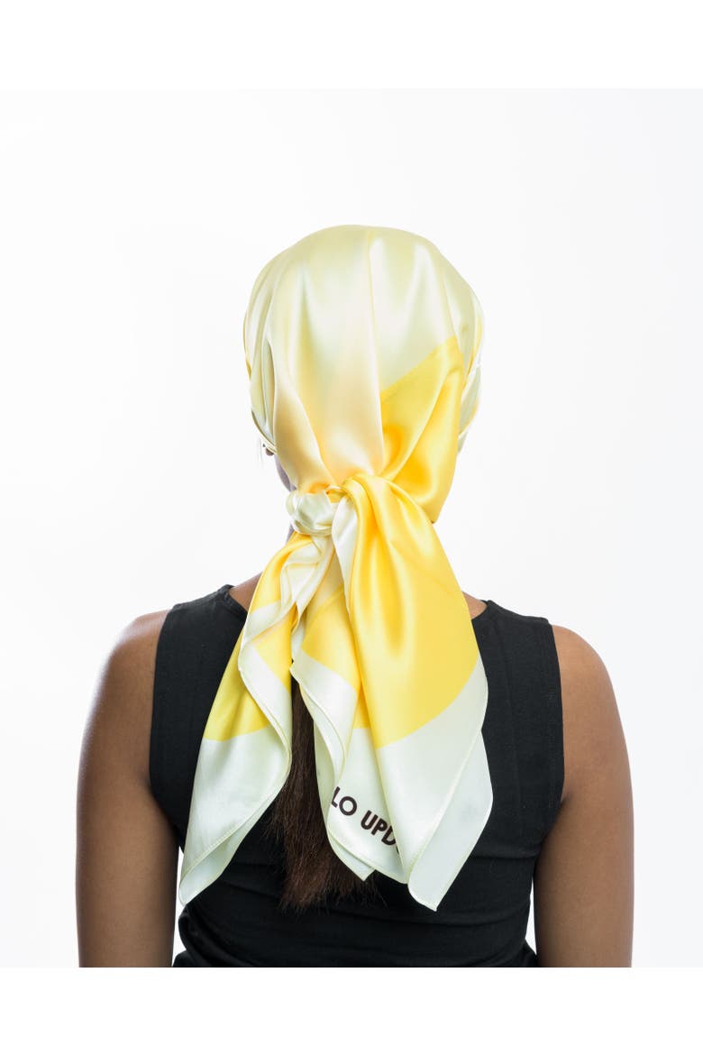 100% Silk Head Scarf, Alternate, color, Yellow