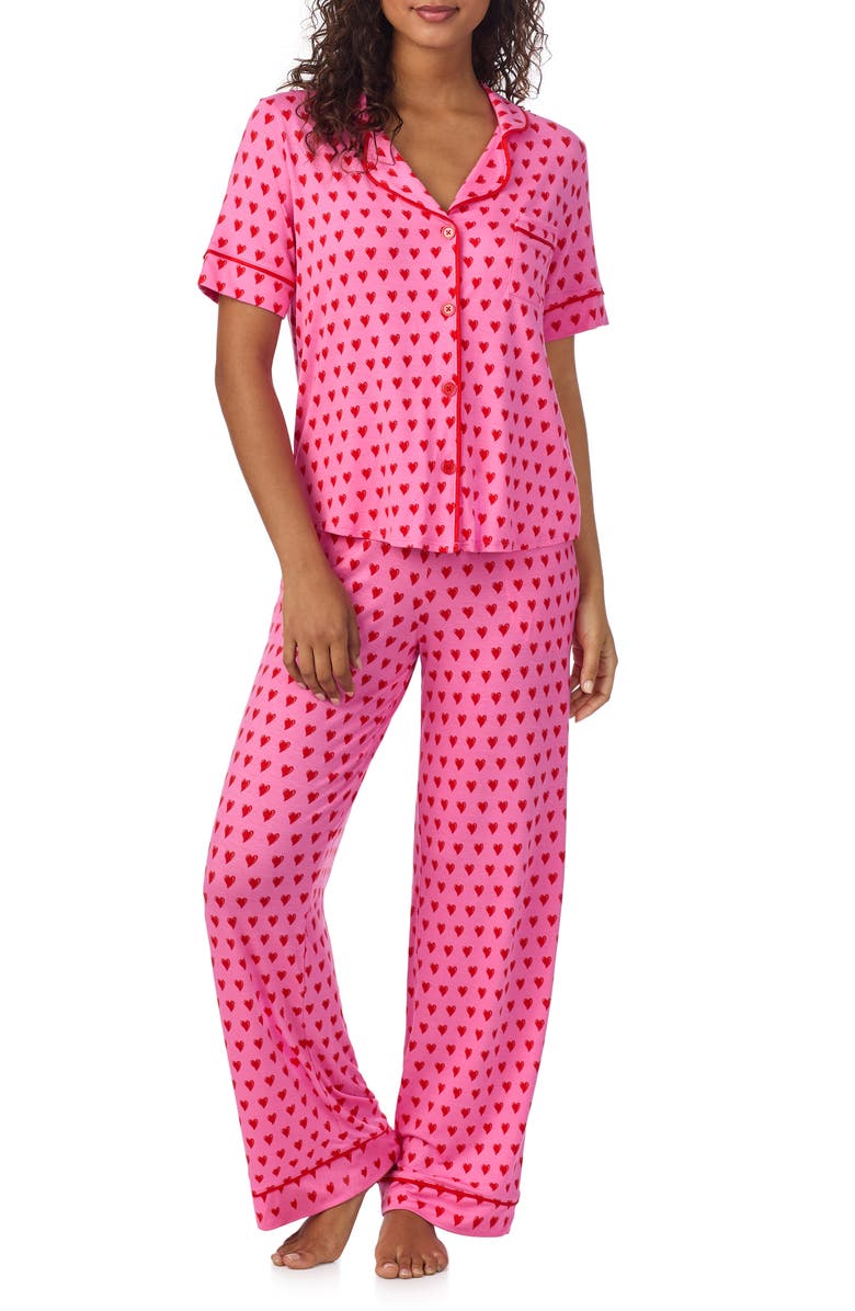 Room Service Pjs Print Pajamas, Main, color, Pink/ Heart