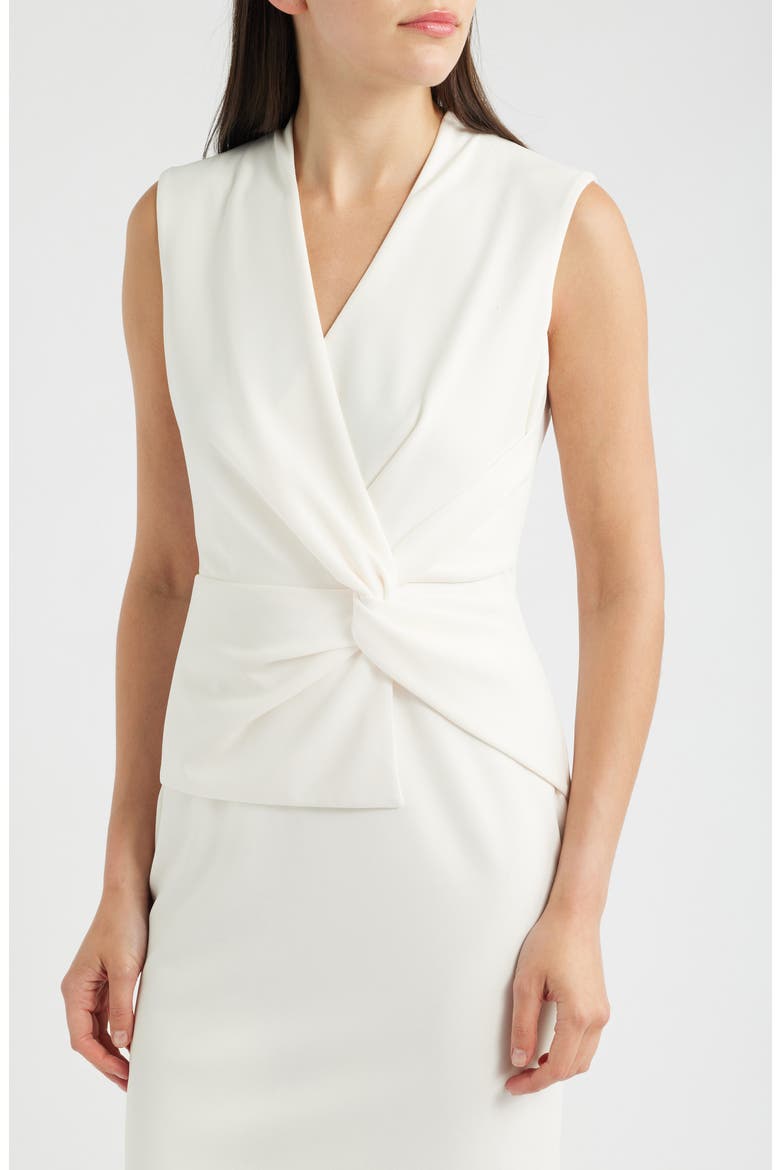 Twist Front Sheath Dress, Alternate, color, WHITE DOVE