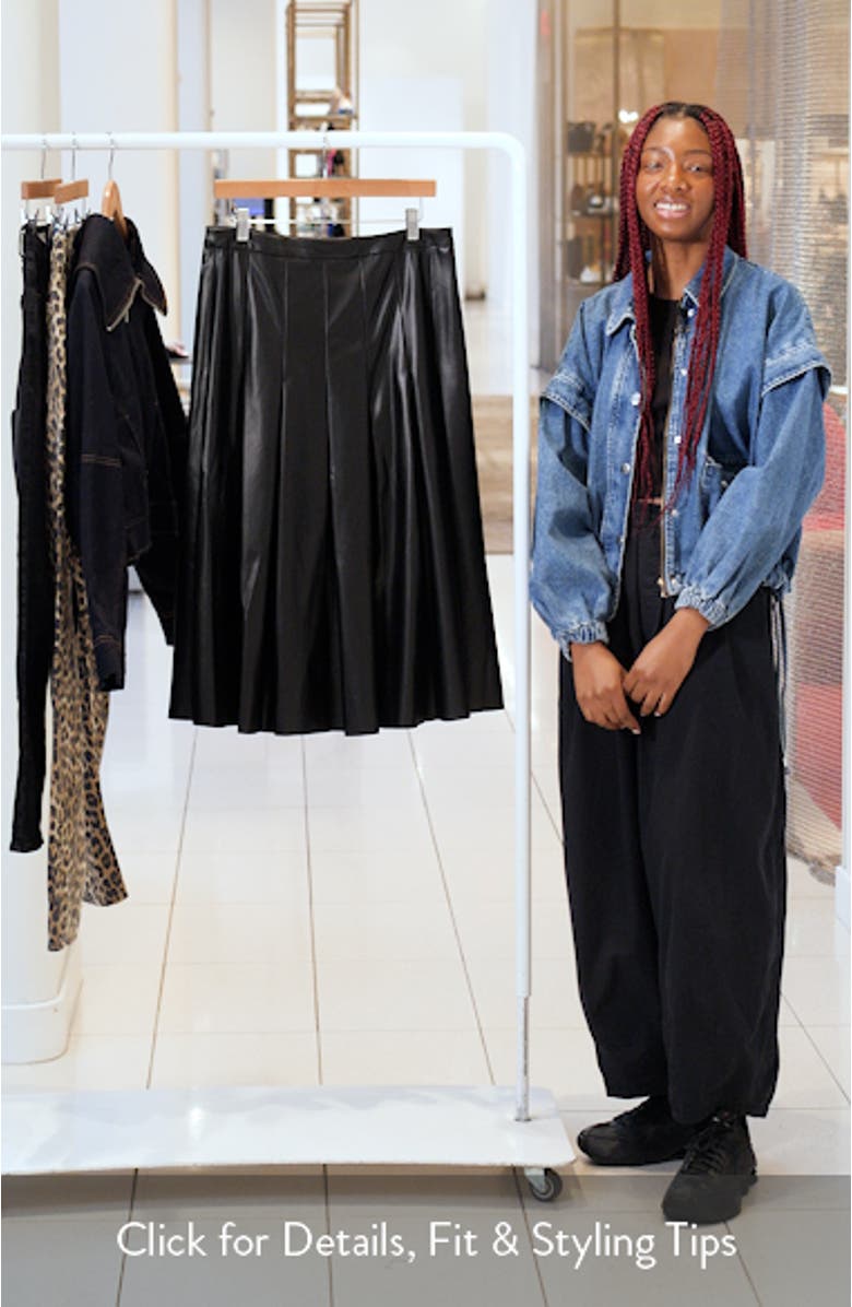 Vena Pleated Faux Leather Skirt, sales video thumbnail