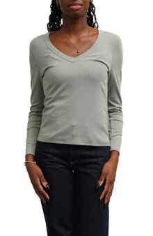 V-Neck Rib Top