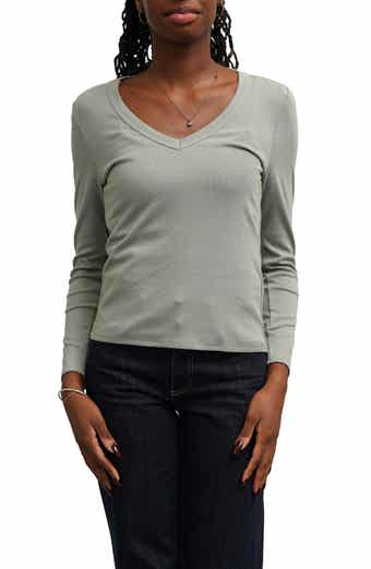 V-Neck Rib Top