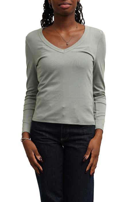 V-Neck Rib Top