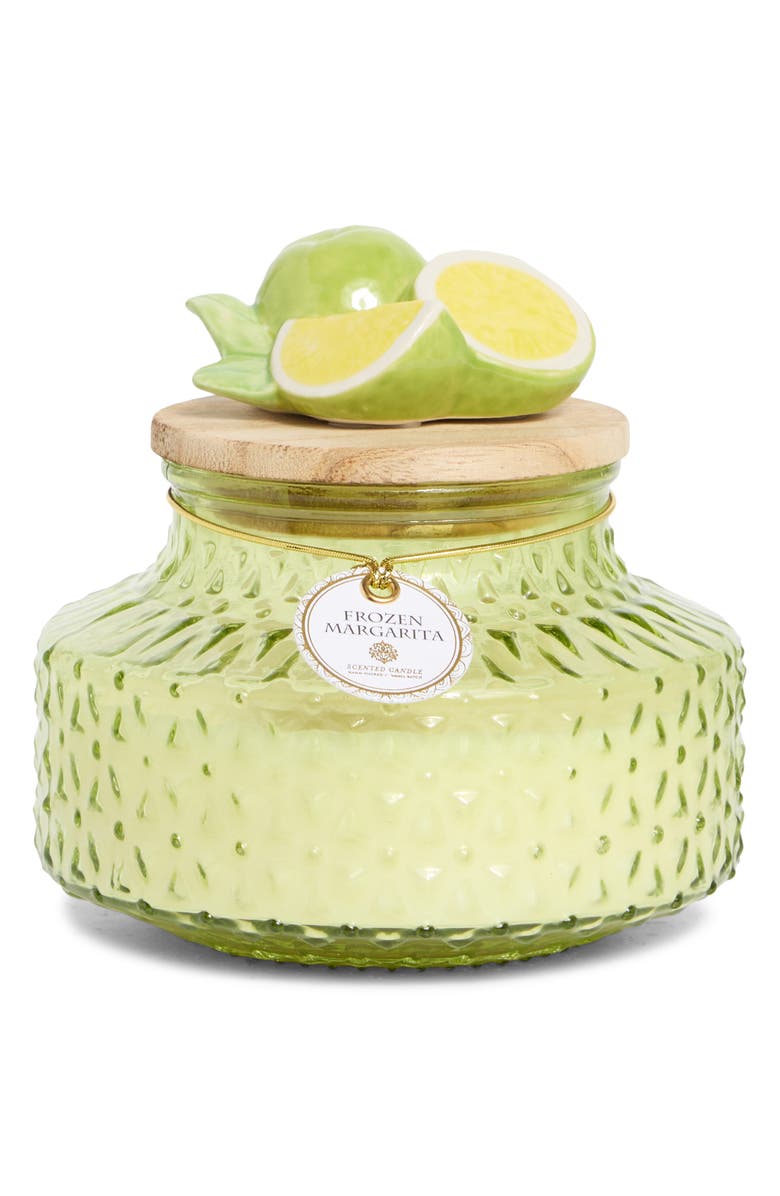 PORTOFINO CANDLES Ceramic Top Garden Jar Candle, Main, color, Frozen Margarita