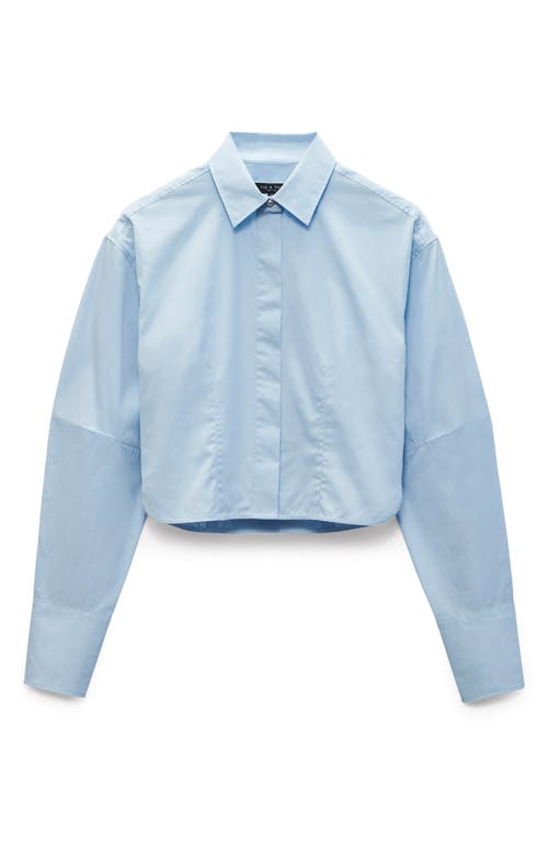 Rag & Bone Claudia Crop Button-up Shirt In Light Blue