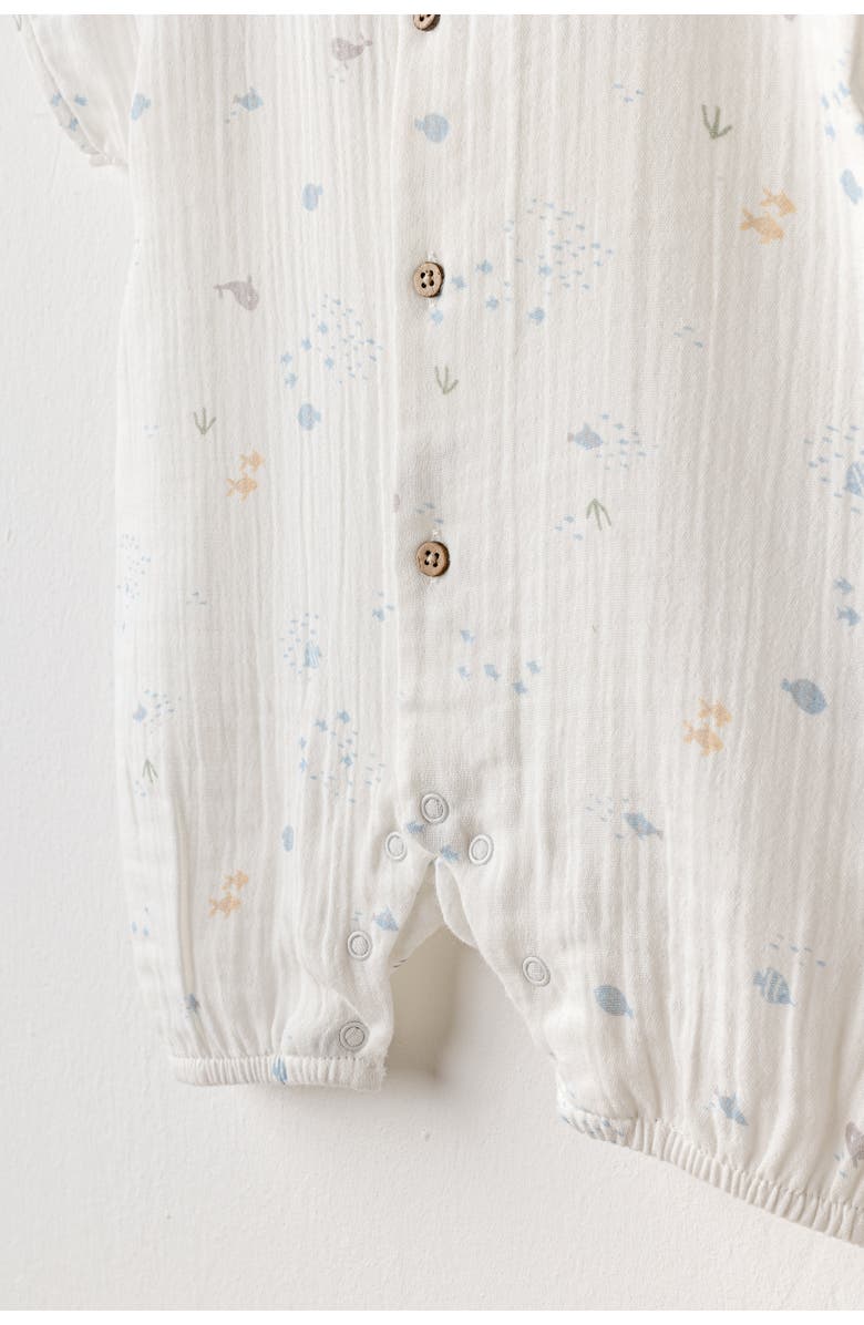 Andy Wawa Happy Ocean Muslin Romper, Alternate, color,