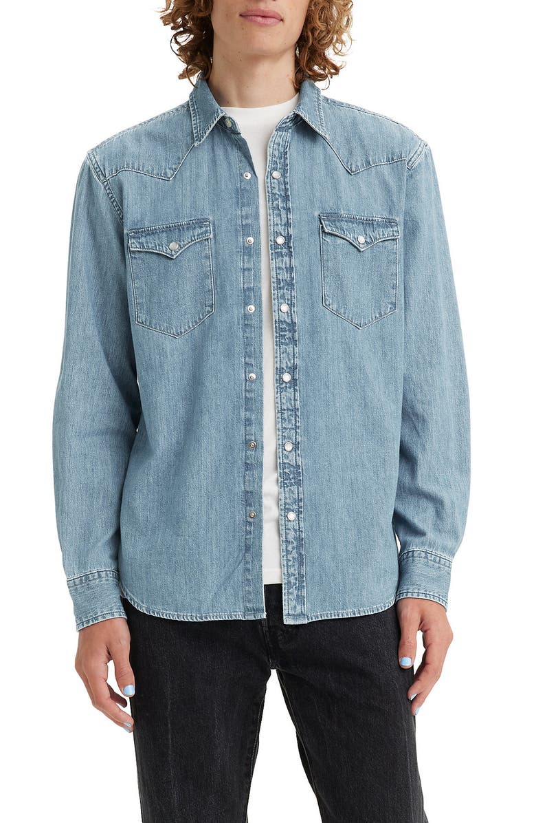 Levi's<sup>®</sup> Classic Snap-Up Western Shirt, Main, color, Franklin Stone Wash