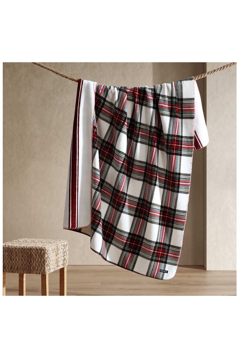 Hillcrest Plaid Microfiber Throw Blanket, Alternate, color, MEDIUM / DARK RED