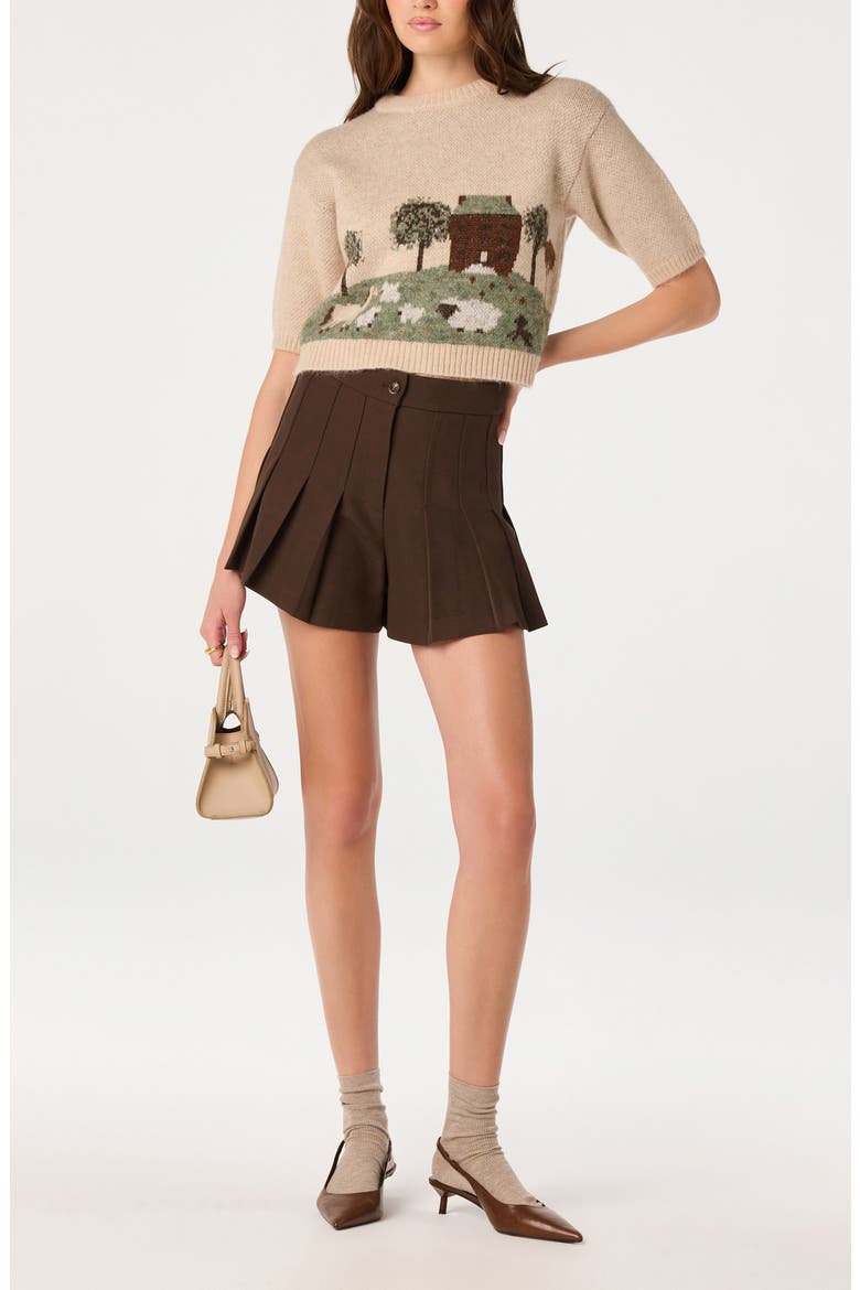 Colette Landscape Crewneck Sweater, Alternate, color, OATMEAL