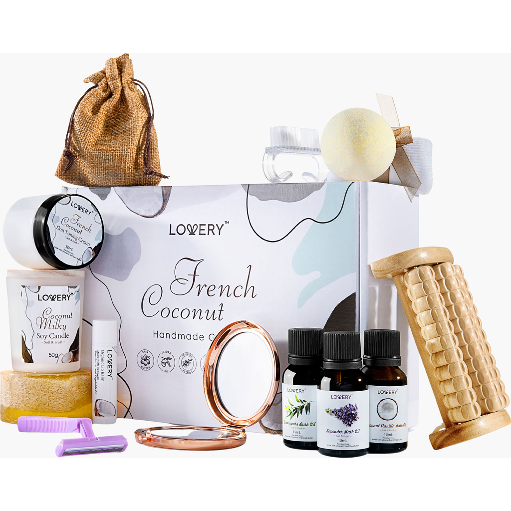 Lovery French Coconut Aromatherapy Handmade 20 Pc Gift Box Set In Coconut