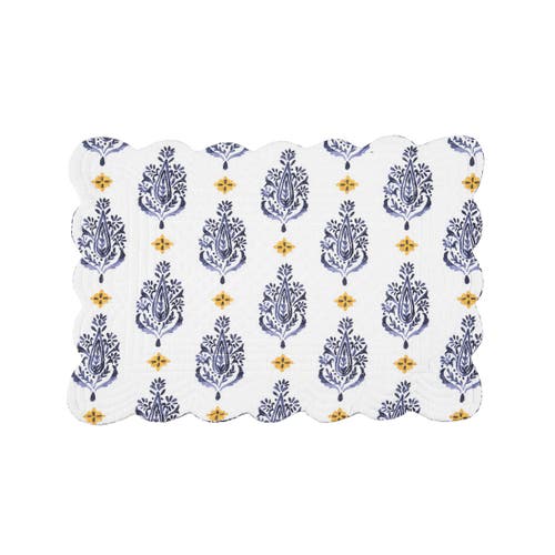 C & F Home C&f Home Serena Cotton Placemats Set Of 6, 13" X 19" In Blue