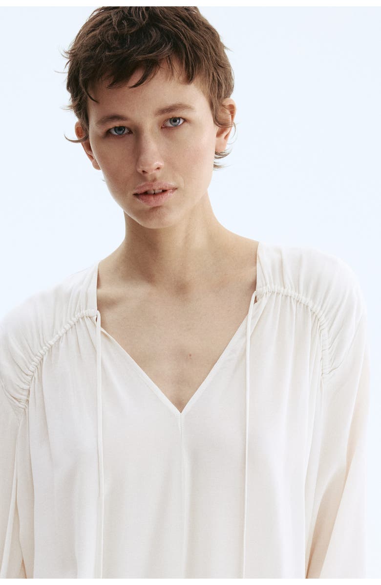 H&M Oversized Viscose Blouse, Alternate, color, Light Beige