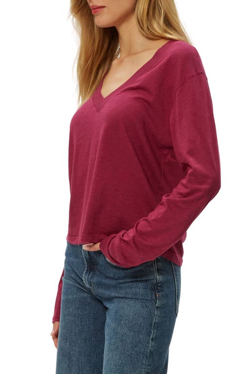 Michael Stars Brea V-neck Supima Cotton Top In Red