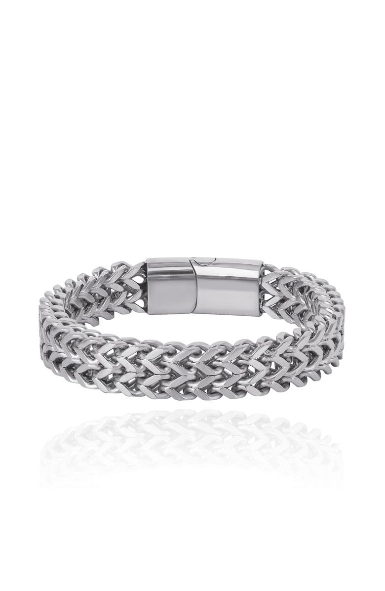 Lucky Brand Silver-Tone Woven Chain Bracelet, Main, color, Silver