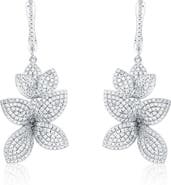 SUZY LEVIAN Cubic Zirconia Flower Drop Earrings