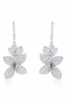 SUZY LEVIAN Cubic Zirconia Flower Drop Earrings