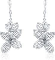 SUZY LEVIAN Cubic Zirconia Flower Drop Earrings