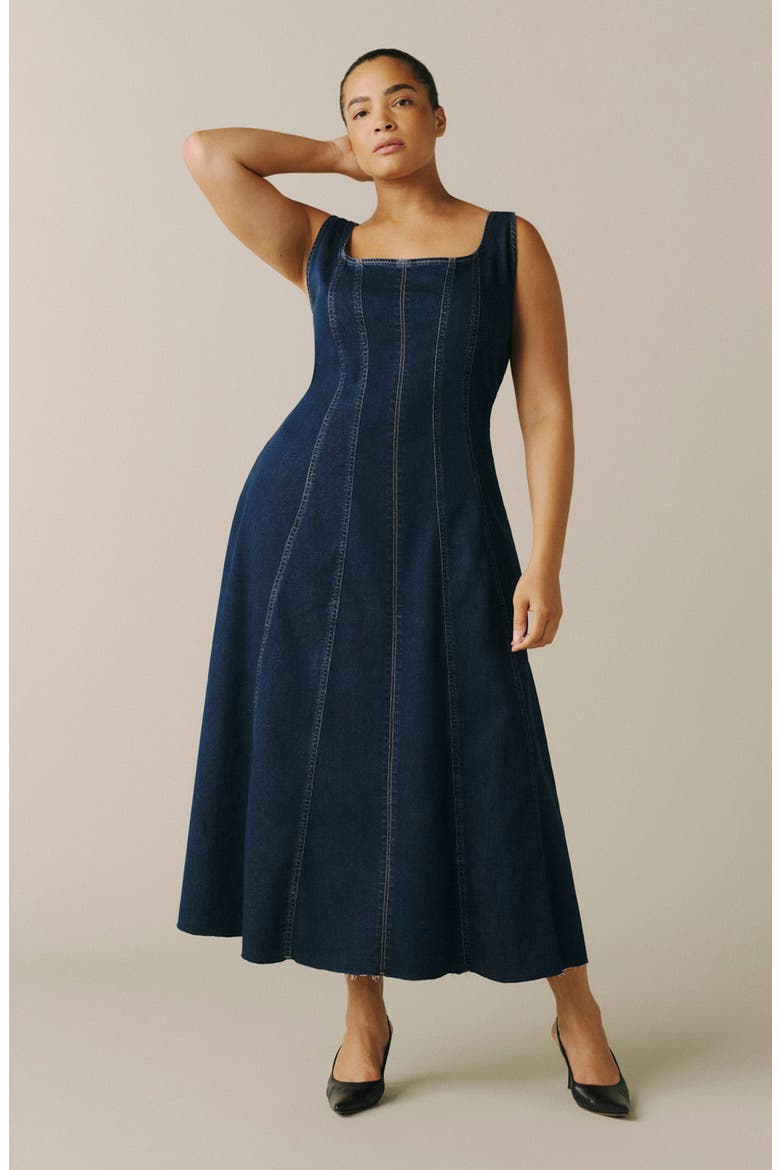 PSA Square Neck Midi Dress, Alternate, color, DATE NIGHT