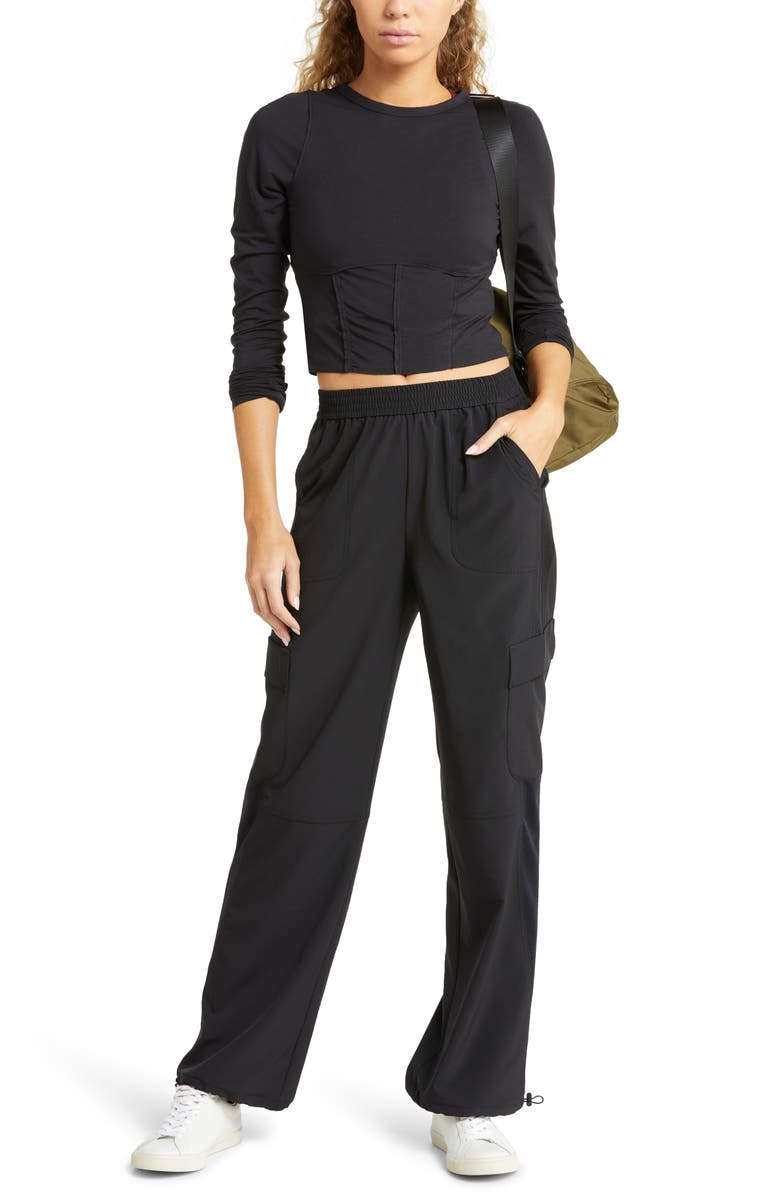 Zella Streamline Seamed Crop Top, Alternate, color, 