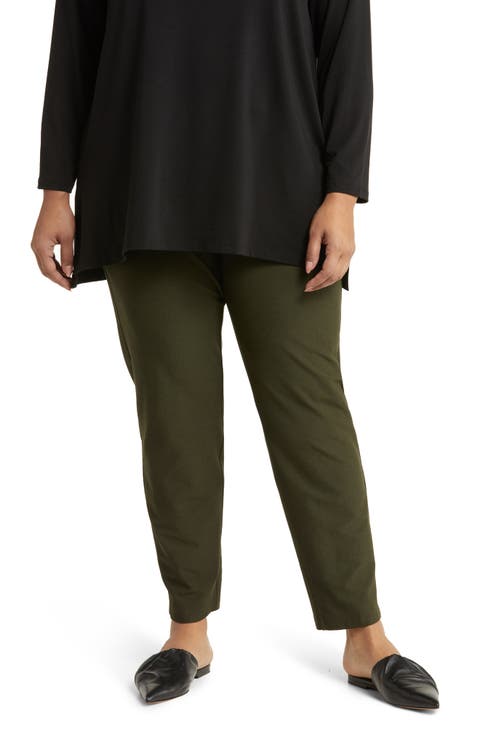 Slim Knit Ankle Pants (Plus)
