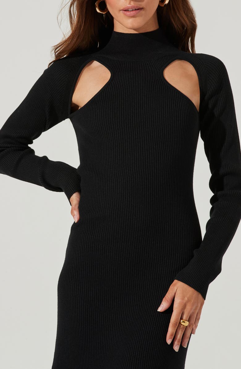 ASTR the Label Cutout Long Sleeve Sweater Dress, Alternate, color,